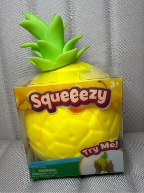 Squeeezy Pineapple Squishy Toy - Bright Yellow & Green